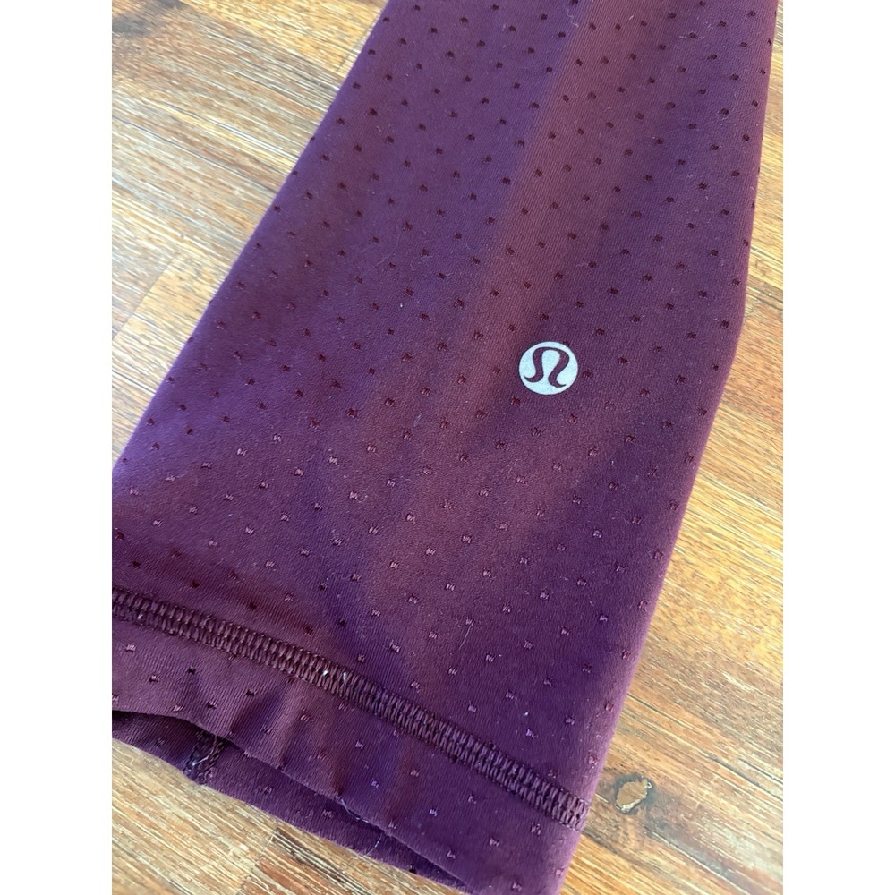Lululemon Astro Wunder Under Crop Leggings Maroon Women's Size 4 Shine Dot - Picture 11 of 16